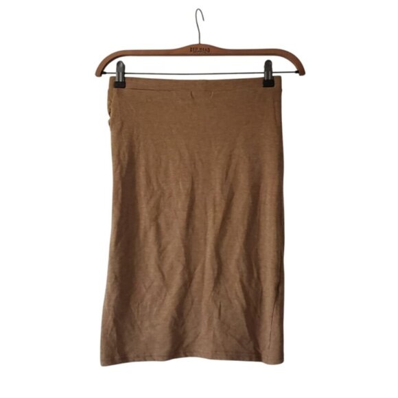 Nordstrom Leith Mustard Ruched Pull On Pencil Skirt XS - Picture 3 of 7